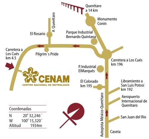 Mapa de localización del CENAM