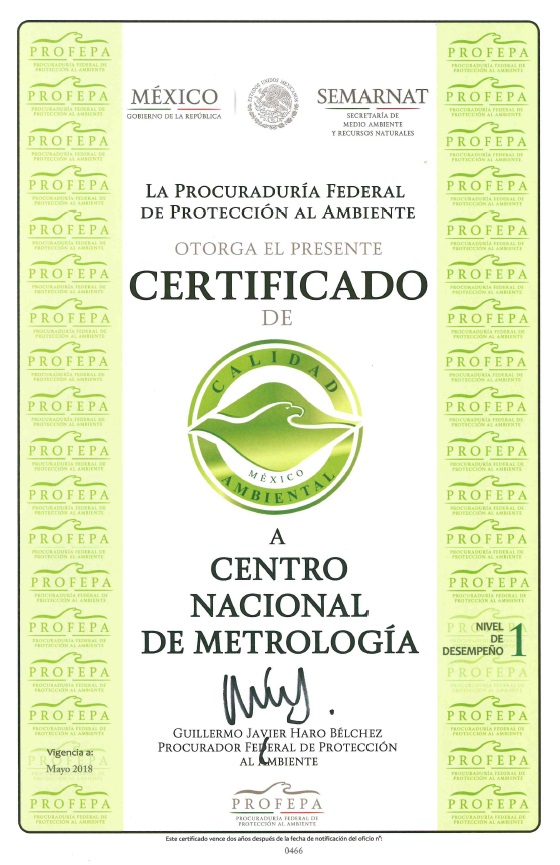 Certificado de cumplimiento ambiental